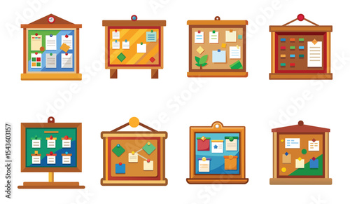 Set of different types of bulletin boards.