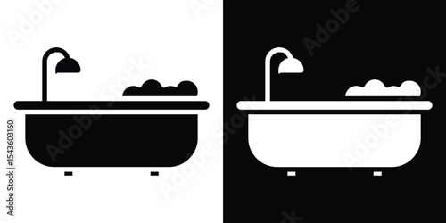 Bathtub icon collection. line stroke icon. EPS 10