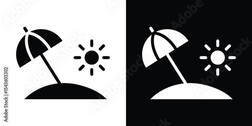 Beach icon collection. line stroke icon. EPS 10