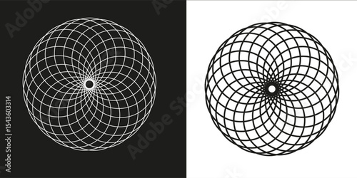geometric shape lining flower for pattern and logo