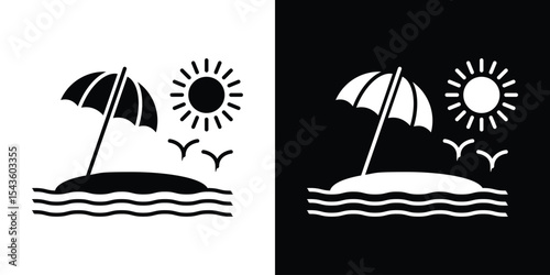 Beach icon collection. line stroke icon. EPS 10