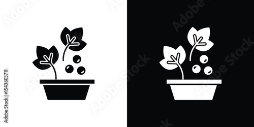 Berry shrubs and vines icon collection. line stroke icon. EPS 10