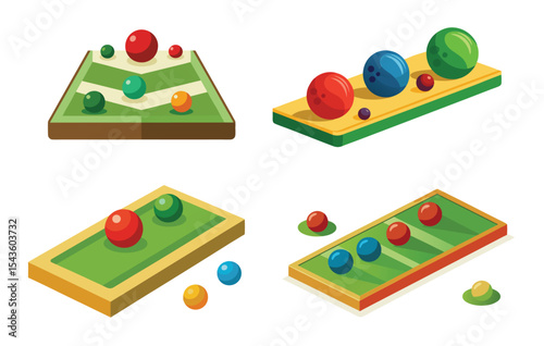 Bocce illustration, on white background.