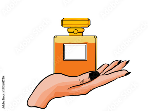 hand holding perfume bottle