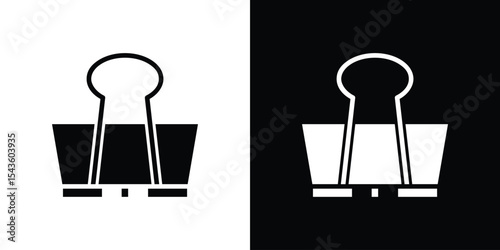 Binder clip icon collection. line stroke icon. EPS 10
