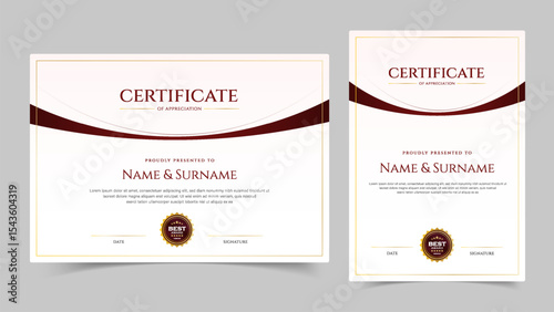 Award Certificate of achievement border template design. Luxury Award, diploma. Elegant and luxurious certificate template. Vector illustration