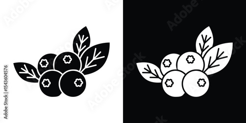 Blueberry icon collection. line stroke icon. EPS 10