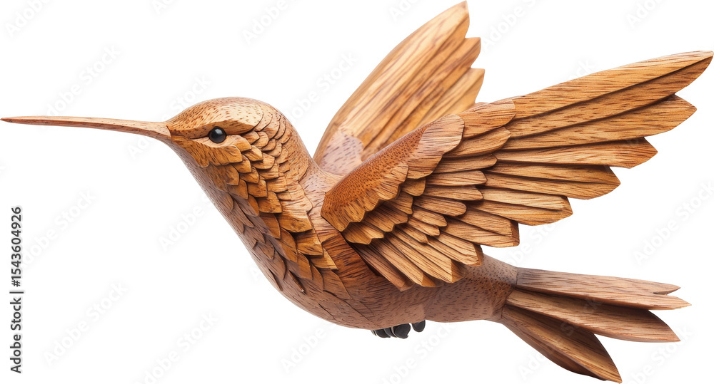 Obraz premium hummingbird wooden statue sculpture