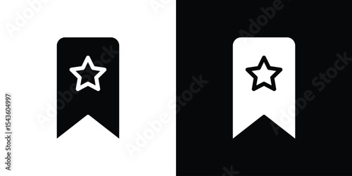 Bookmark star icon collection. line stroke icon. EPS 10