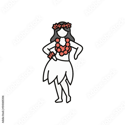 Hula dancer in traditional costume.
