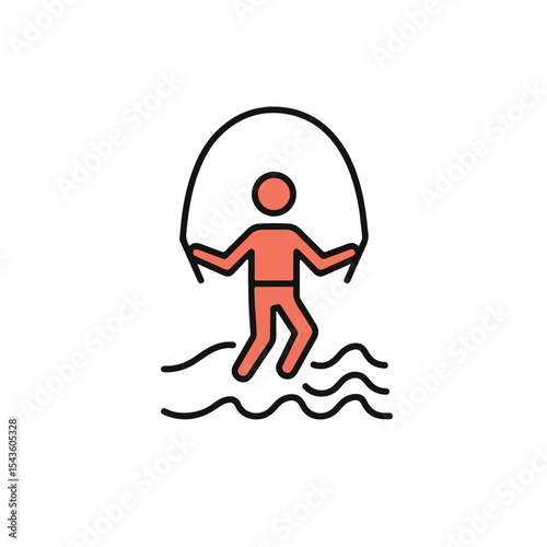 A person skipping rope in the water, the joy of exercise