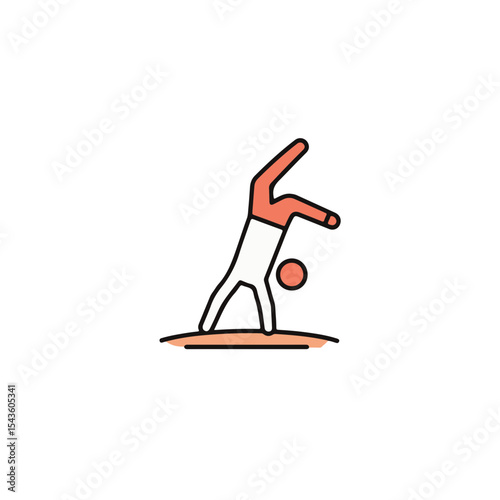 A dynamic illustration of a person performing a cartwheel, filled with energy and motion.