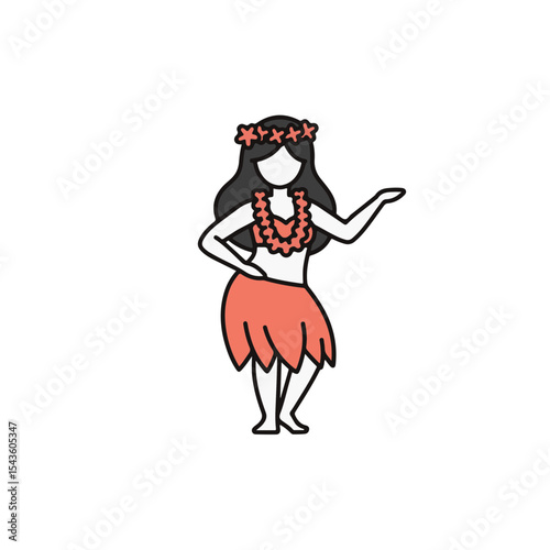 Hula dancer illustration.