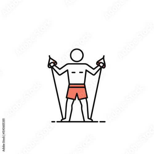 A person is depicted working out with resistance bands.
