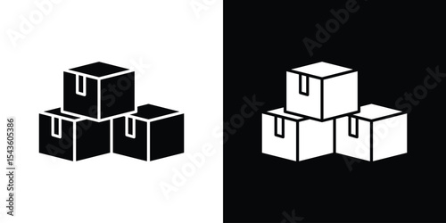 Boxes icon collection. line stroke icon. EPS 10