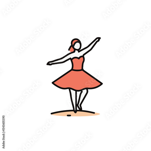 A ballet dancer gracefully dancing in an elegant pose.