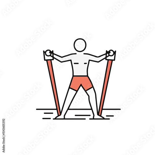 A person exercising with resistance bands for fitness and health.