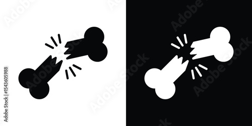 Broken bone icon collection. line stroke icon. EPS 10