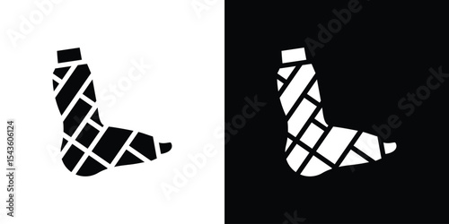 Broken leg in a plaster icon collection. line stroke icon. EPS 10
