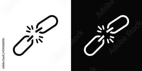 Broken link icon collection. line stroke icon. EPS 10
