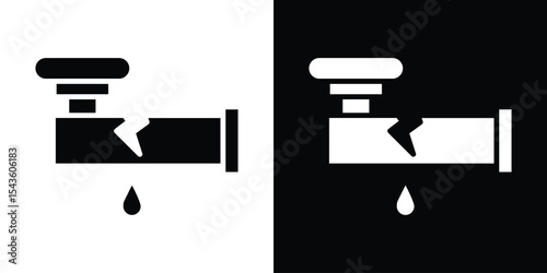 Broken pipe icon collection. line stroke icon. EPS 10