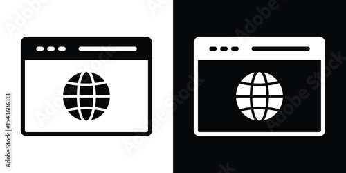 Browser icon collection. line stroke icon. EPS 10