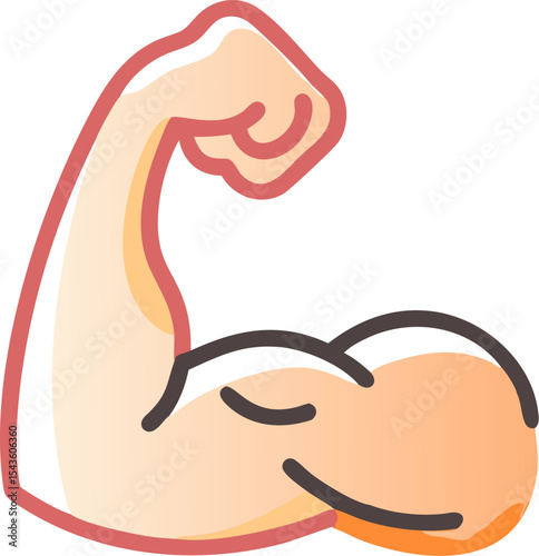 muscle vector icon on white or transparent background