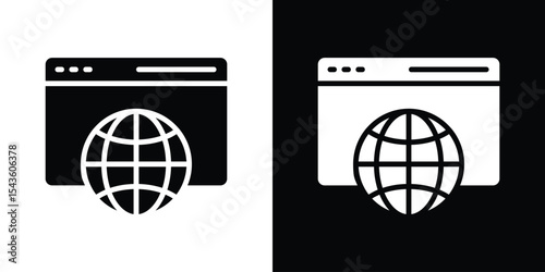 Browser icon collection. line stroke icon. EPS 10