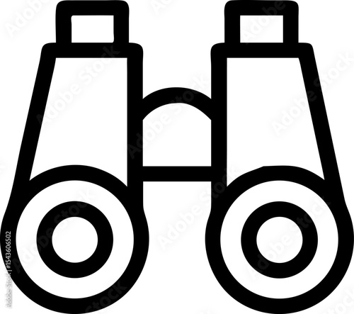 binocular vector silhouette icon on white or transparent background