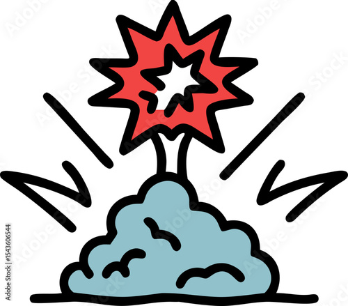 explosion vector icon on white or transparent background