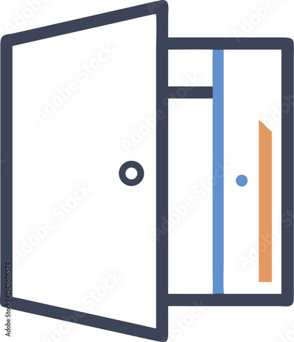 Door vector icon on white or transparent background