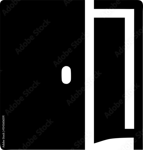 Door vector silhouette icon on white or transparent background