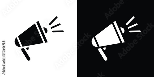 Bullhorn icon collection. line stroke icon. EPS 10
