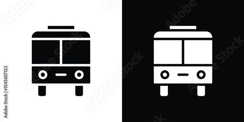 Bus icon collection. line stroke icon. EPS 10