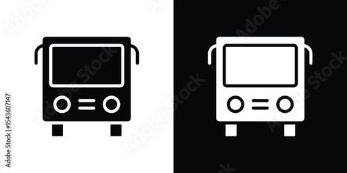Bus icon collection. line stroke icon. EPS 10