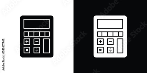 Calculator icon collection. line stroke icon. EPS 10