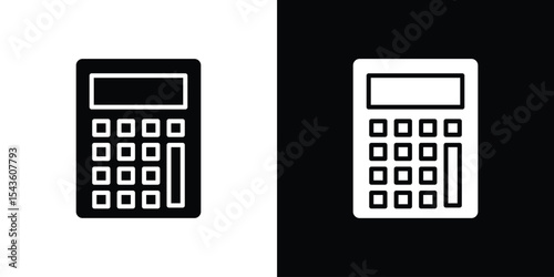 Calculator icon collection. line stroke icon. EPS 10