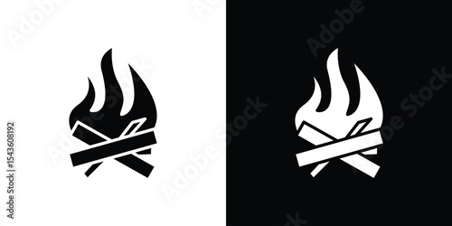 Campfire icon collection. line stroke icon. EPS 10