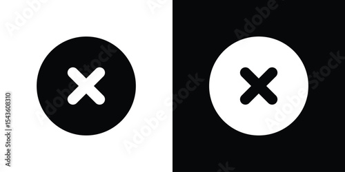 Cancel icon collection. line stroke icon. EPS 10