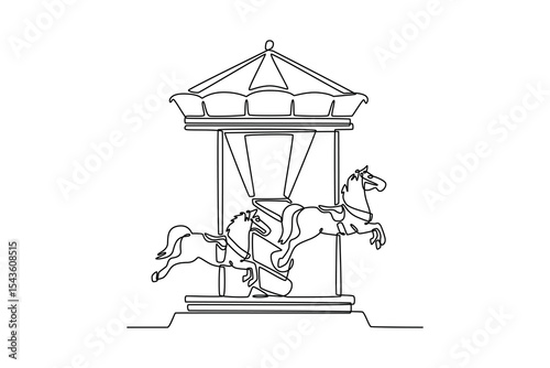 holiday on the rides concept. Single line draw design. Vector graphic illustration
