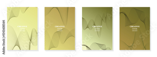 Minimalist wave line design with gradient for cover, poster, and other. A4 size background template