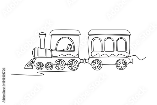 holiday on the rides concept. Single line draw design. Vector graphic illustration