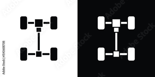 car axle icon collection. line stroke icon. EPS 10