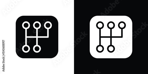 car gearbox icon collection. line stroke icon. EPS 10