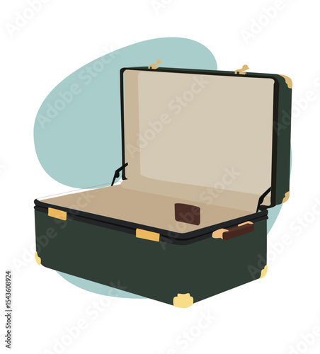 travel suitcase. Opened travel suitcase for vacation. 