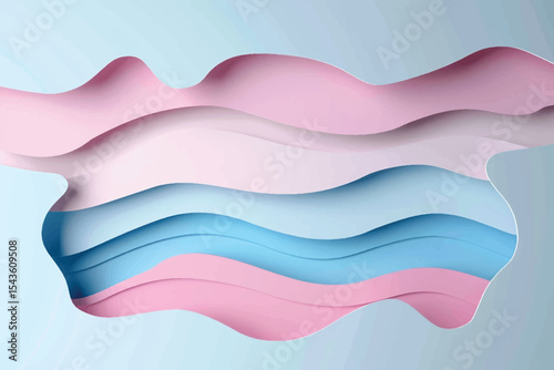 Paper cut abstract background. Square template for social media posts, presentations, flyers, invitations Vector illustration.