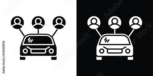 Carpool share icon collection. line stroke icon. EPS 10