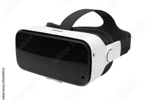 Isolated Modern White VR Virtual Reality Headset