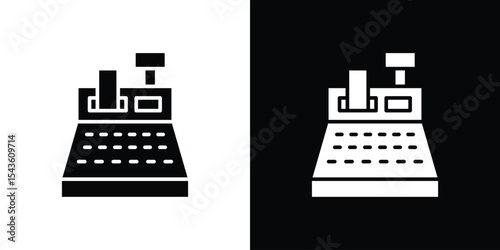 Cash register icon collection. line stroke icon. EPS 10