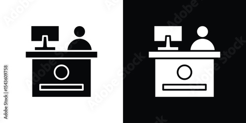 cashier table icon collection. line stroke icon. EPS 10